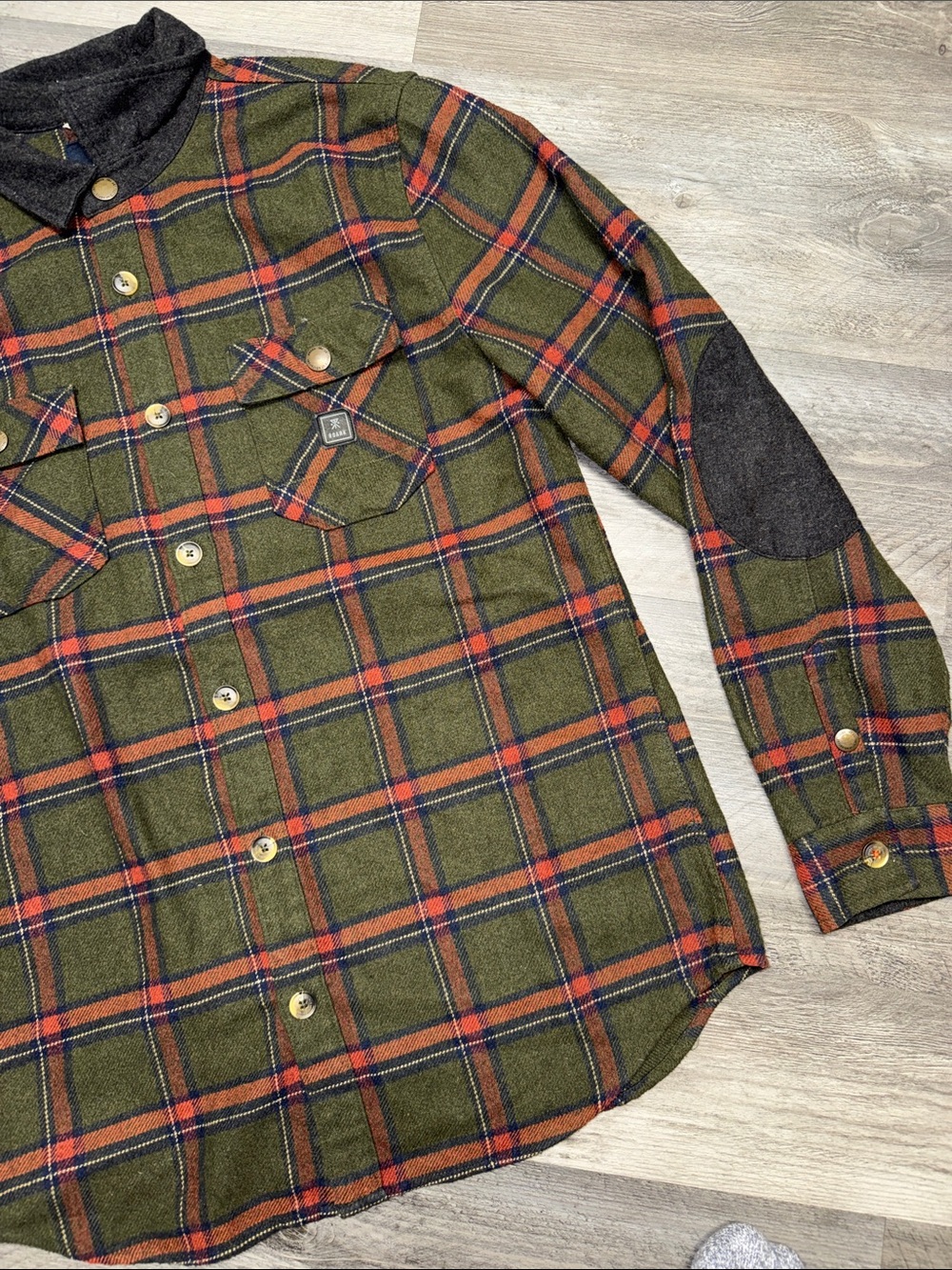ROARK wool button long Sleeve shirt - Picture 2 of 5